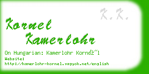 kornel kamerlohr business card